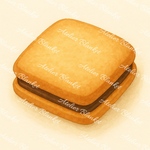 【お菓子】ラング・ド・シャ(チョコ)のイラスト【正方形サイズ】