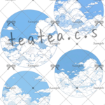 【P55】teatea.オリジナル 装飾ステッカー 雲