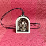 木製 千手観音様ネックレス　シンプル千手観音様　アーチ型　（コラボ作品）