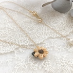 ひとつぶお花のネックレス　ひまわり