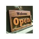 木製　看板「Open-Welcome」 作製いたします。