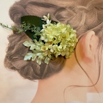 紫陽花グリーンのヘアクリップ