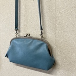 マイミ様オーダー＊レザー親子がま口長財布ポシェット＊ターコイズ