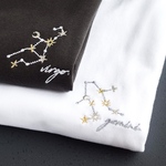 【2025新作】選べる十二星座 ワンポイント刺繍Tシャツ【選べる2色】メンズ レディース コットン キッズ 月 お揃い
