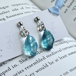 限定1点 ｜アクアマリン｜青 水色 ＊グラデーション 透明 レジン 鉱石風 アクセサリー イヤリング【ニッケルフリー】
