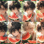 【７月受注販売品】デザインペーパー　CUTE BOY WATERMELON CS  コラージュシート