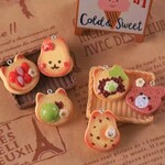 《6pcs》猫型 うさぎ型 ミニチュアトースト/パンセット【Ch-1464】