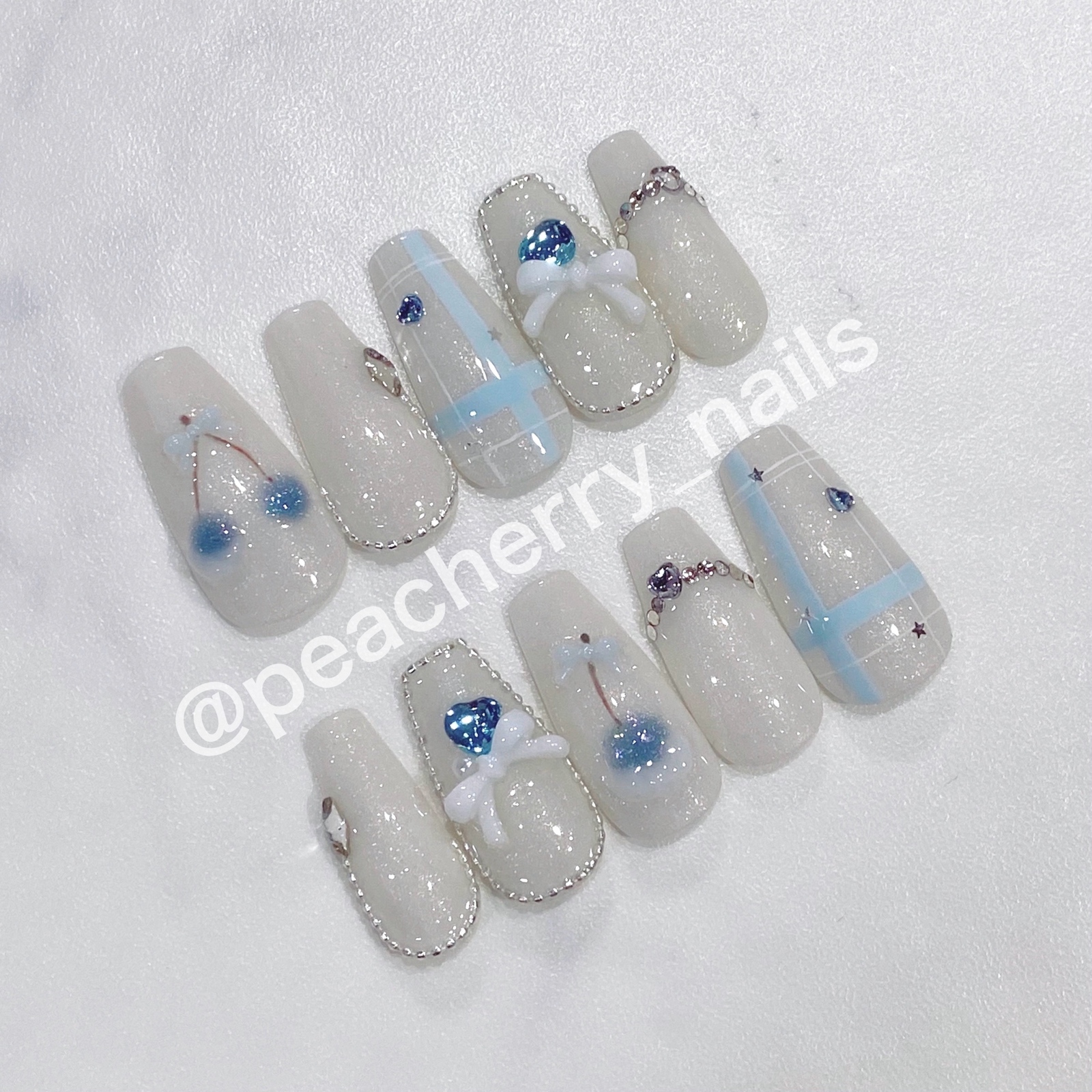 ネイルチップ ワンホン 韓国 ビジュー 氷ネイル ストーン