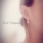 ☆クリスタル&フェザー☆ 樹脂ピアス