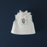 【1/6・21cm・22cmドールoutfit】チューリップ刺繍ブラウス(ピンクd)