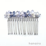 淡色お花のヘアコーム　Blue×Purple　