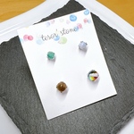 【時々出品】　片耳ピアス4種　天然石一粒ピアス/Gサージカルステンレス