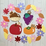 壁面飾り 秋 秋の味覚 コスモス 紅葉 9月 10月 11月 保育 施設