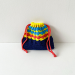 かぎ針編みの巾着 柄ポーチ