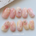 No.16♡M 桃ネイル🍑 ネイルチップ トレンド 夏 ちゅるん ニュアンス