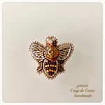 Bee 〜Coup de Coeur〜ビーズ刺繍ピンバッチ