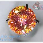 💎 6 mm 1点ものサービス品 ♪ ” 幻想鉱石：第三世代マルチカラーオレンジモルガナイト改 ” 高級品 ラウンド 限定品 人工強化宝石 ジルコニア ルース 加工品 1個 ♪ No.7029