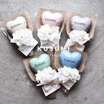 ブーケNo.87♥くすみHeart small bouquet　ハートスモールブーケ ♡ 推し活  メンカラ  部活 卒業式  ミニブーケ  プチギフト  バルーン  卒部式  名入れ  大人可愛い
