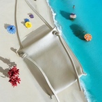 肉厚で柔らかい牛革ポシェット　キャッシュレス　シルバー　レザー　本革　スマホポシェット