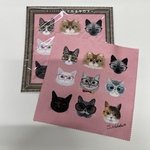 にゃんでもふけるマルチクロス【ピンク】めがねふき☆シンセイ印刷ねこ部☆保護猫チャリティーグッズ　