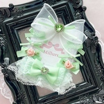 トレカケース/トレカデコ/硬質ケース/硬質ケースデコ/カードケース/レース/フリル/りぼん/緑/ライトグリーン