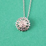ひまわりネックレス シルバー《送料無料》向日葵 ヒマワリ silver925