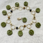 森の段数カウンター No.11｜10㎜ヌメ革タグ・抹茶・10㎜リング／編み物用カウンター