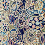 【訳ありセール】パステルカラーのサークル模様が可愛い！インド刺繍布