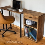 60. 【2点セット】Work Desk & Wagon/デスク/机/テーブル/ワゴン/シェルフ/化粧台/ドレッサー
