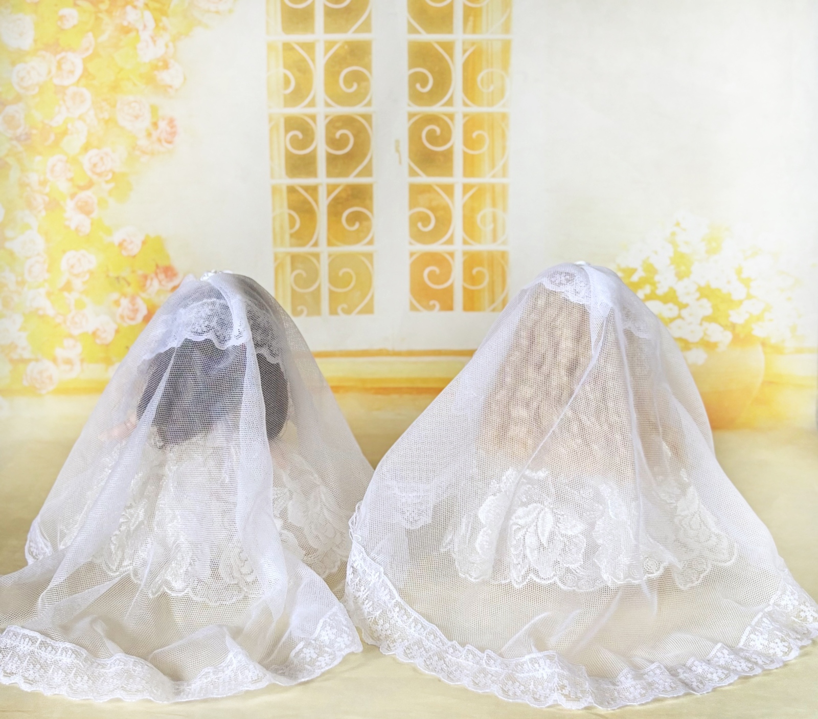 【オーダー】ちびぐるみサイズ ぬい服 ウエディングドレス&ベール ちびぐるみ ぬい服 ウエディング ドレス タキシード セット