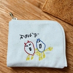 L字財布　子供の絵　刺繍　母の日　父の日　フルカラー　裏地付き　オーダーメイド　オリジナル　イラスト　敬老の日