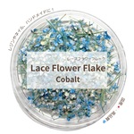 【 コバルト 】レースフラワーフレーク　押花　押し花　季節のお花　レジン　ネイル　ハンドメイド　国産　高品質　染め　花材