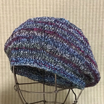 🌻SALE🌟新作✨春夏🍀ミックスカラーのテープヤーンで編んだ♪軽〜い夏ベレー帽/col.8304