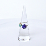⁂ 7/20(日)21:00発売 ⁂【一点もの】ネイビーブルー/ライトブルー　＊陶器リング　フリーサイズ