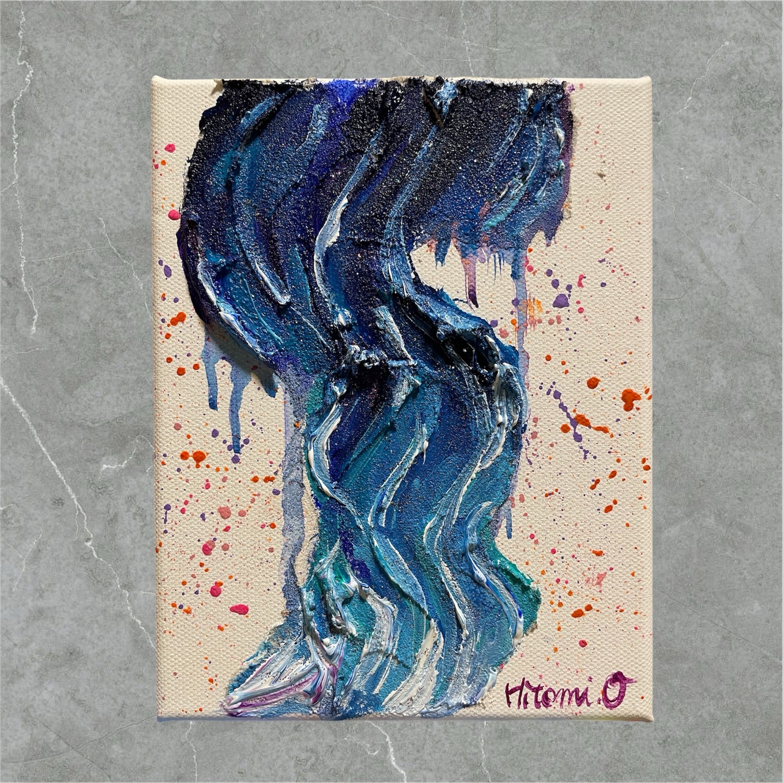 RENA 原画 絵 アート 抽象画 アクリル画 キャンバス ひろ・あおき 作 「盤012 」 アクリル/キャンバス S3 27.3x27