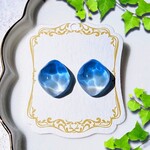 *＊水面石＊* 海の雫 ネモフィラ ブルー 海 水面 ピアス イヤリング ノンホールピアス サージカルステンレス 金属アレルギー対応