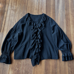 ❤️SALE❤️ブラックコットンのフリル羽織り