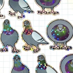 ホログラム鳩ステッカー3種セット
