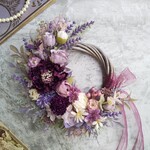 【特集掲載】Lune Bonheur＜pureté ＞＊秋＊フラワーリース＊玄関リース＊アーティフィシャルフラワー＊リース＊敬老の日リース＊秋＊ハーフリース結婚祝い＊玄関＊誕生日＊古希