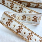 ホワイト☆インド刺繍リボン  