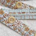 ライトブルー☆インド刺繍リボン  