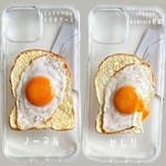《エッグトースト》　iPhoneケース　Androidケース　スマホケース　フェイクフード　食品サンプル　ミニチュアフード　目玉焼き　トースト　食パン