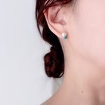 ターコイズ×貝パール　小さなツインピアス/イヤリング