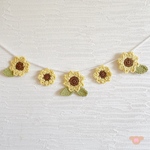 ひまわりガーランド🌻 手編み