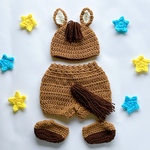 上下セット・うま🐴ベビーコスチューム(ブラウン)♡ニューボーン♡ハーフバースデー♡干支