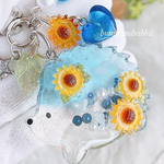 向日葵🌻のハリネズミシェイカーキーホルダー  レジンキーホルダー