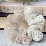 Blanchette veil【ブランシェット・ヴェール】#シュシュ #刺繍レース #ベージュ  #アイボリー