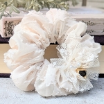 Lumowa lace【ルモワ・レース】#シュシュ #刺繍レース #ベージュ  #アイボリー