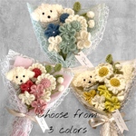 レビュー投稿キャンペーン価格ʕ•ᴥ•ʔ  2190円→2090円　受注生産　花束　ブーケ　枯れないお花　枯れない花　プレゼント　誕生日　お祝い　毛糸の花束　毛糸　花　かぎ編み　編み物　犬　わんちゃん　