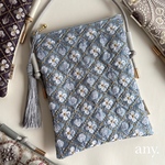 19日(土)21時🕘〜販売！new✨インド刺繍生地スマホポシェット calm color ②♡スマホショルダー お散歩ショルダー サコッシュ　4,380円